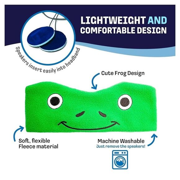 Green Frog Cozy Phones Over the Ears Wearable Headband Headphones for Kids - Picture 6 of 9